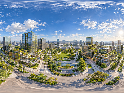 城市HDR 城市绿洲生态全景