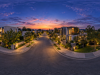 天空HDR 步行街广场HDR
