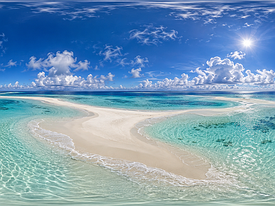 天空HDR 沙滩海洋天空全景