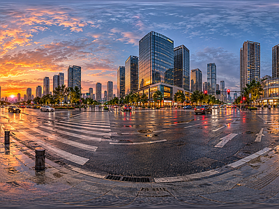 户外HDR 现代都市全景