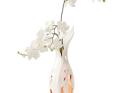 现代简约花艺 花瓶 兰花 奶油风花艺 艺术花瓶 轻奢花瓶
