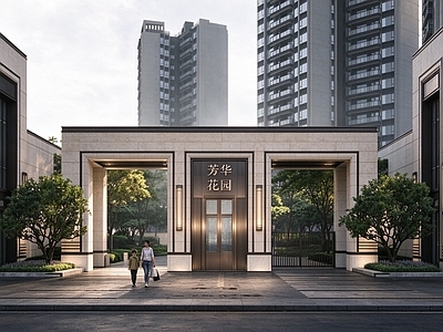 门头 现代欧式入口门楼 简欧住宅入口门头 门楼门卫保安亭 入口岗亭门楼