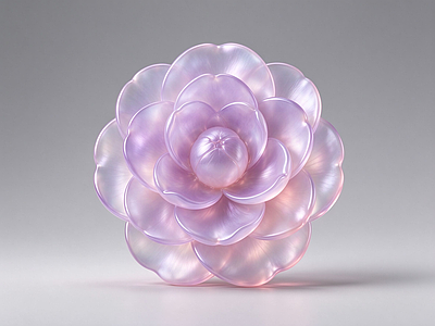 极简雕塑摆件 轻奢树脂山茶摆件 简约立体花艺小品 梦幻淡紫艺术花饰 aige山茶花