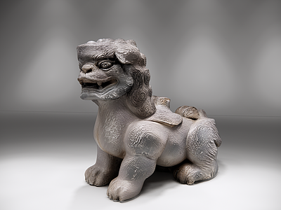 中式雕塑摆件 石雕狻猊脊兽 神兽雕塑 AIGC 新中式 神话