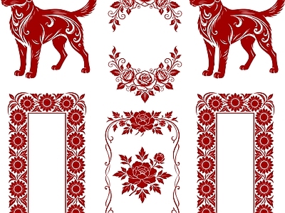 其他图库 花纹 线稿 贴图 中式