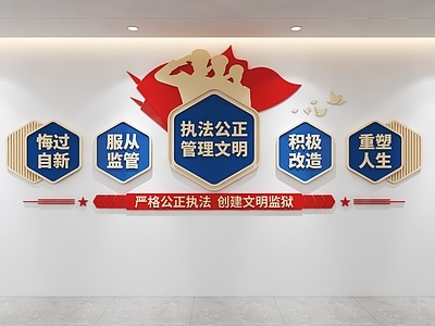 文化墙 执法公正管理文明 监狱文化墙
