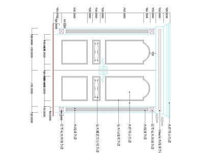 门 欧式双开大门 描金实木入户门 白漆描金木作 大门装饰造型 入户门施工图