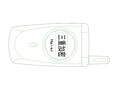 其他图库 手持对讲机款 标注三重加密 弱电素材图块 绿白轮廓绘线 简约线稿风