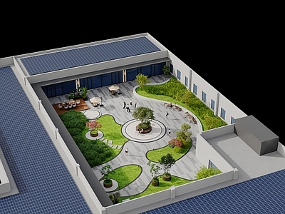 现代主义屋顶花园 楼顶 花园