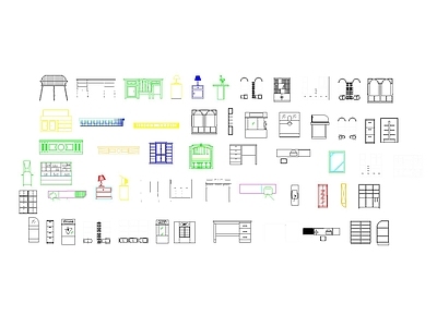 柜子 家具立面款式 柜具图块设计 立面家具图 板式柜体构件 家具图例图纸