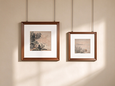 新中式山水画 茶室山水挂画 国画
