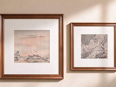 新中式山水画 茶室山水挂画 国画
