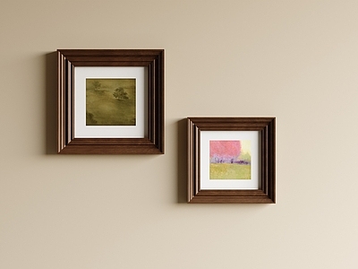 中古风画框 玄关风景挂画 油画