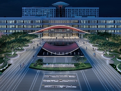 现代主义医疗康养景观 医院景观 疗愈花园 生态花溪 入口广场 阵列仪式入口
