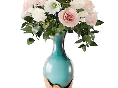 现代花艺 花瓶 鲜花 中古风花艺 玫瑰花