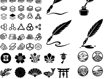 其他图库 花纹 标识 贴图 图标 线稿