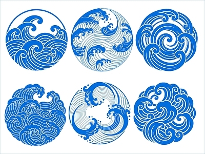 其他图库 中式海浪纹样