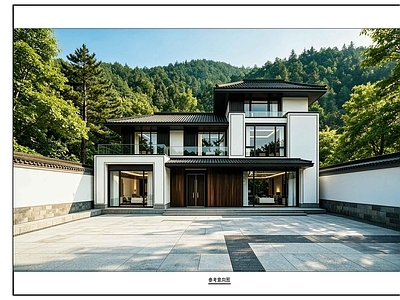 别墅建筑 乡村别墅 中式