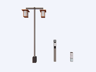 新中式景观景观灯 中式灯具组 新中式灯具 景观灯 文化灯具 元字灯具组