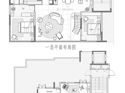 别墅 227平复式 平面图 方案图
