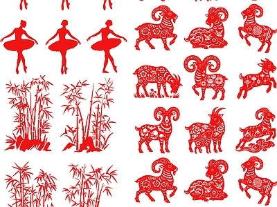 其他图库 花纹 贴图 中式 线稿 剪影花纹