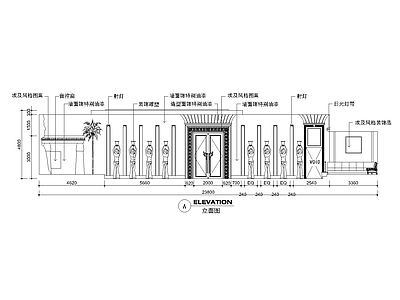 工装立面图 埃及风外立面详图 舞厅外立面施工图 门头外立面施工图