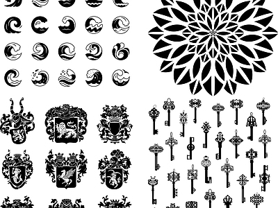 其他图库 花纹 纹理 线稿 中式花纹 贴图线稿