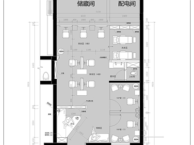 理发店 美容美发店平面图 理发店平面图 美甲店按摩店平面