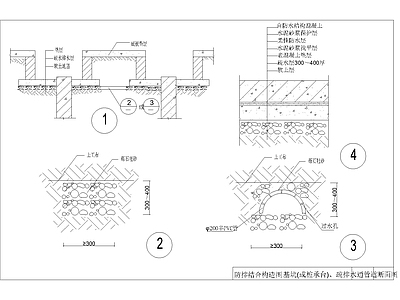 排水系统 基坑防排构造剖面 疏排水管道节点图 节点构造详图 防排施工大样