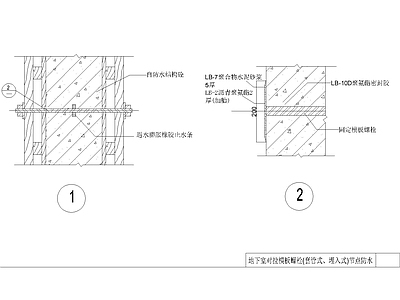 其他节点详图 节点防水详图 对拉螺杆节点 螺杆防水大样 地下室螺栓防水