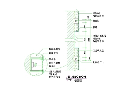 其他图库 发光隔墙款式 简约灯槽设计 含节点大样图 夹板灯片材质