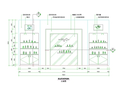 其他图库 美妆展柜款式 清爽现代设计 含立面尺寸图 夹板磨砂玻璃 展柜立面图纸