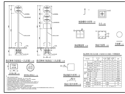 交通工具图库 交通标志安装 标志大样