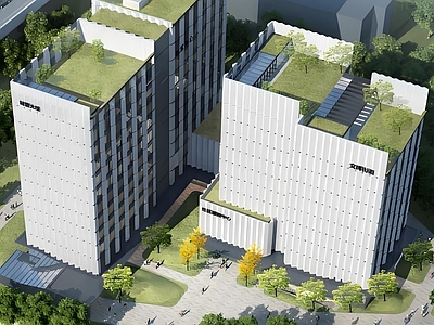 办公楼建筑 行政办公文化设施 上12层下2层 办公区档案馆