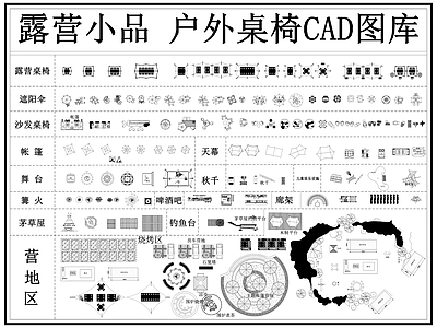 露营 户外桌椅 露营小品 营地 帐篷 露营设施