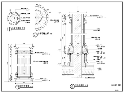 柱子节点 罗马柱详图