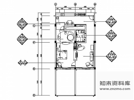 施工图休闲度假酒店四套客房施工图