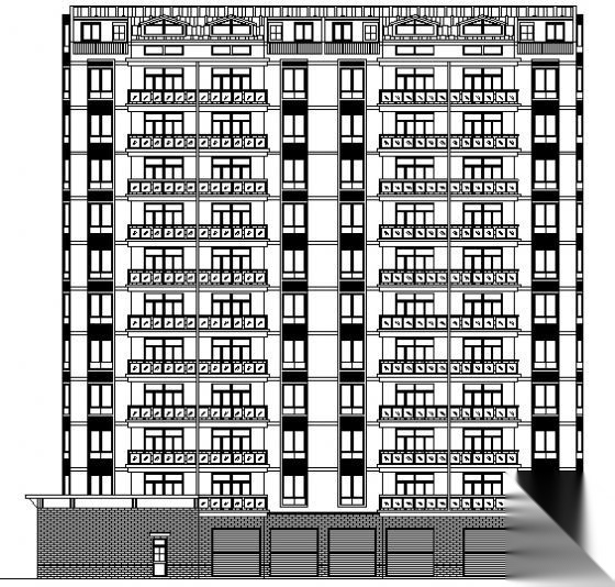 某十二层住宅楼建筑设计方案图