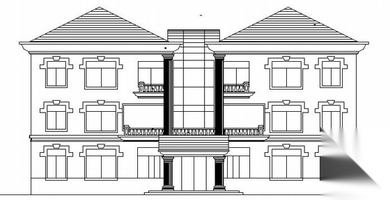 河北省某豪华三层别墅建筑方案图