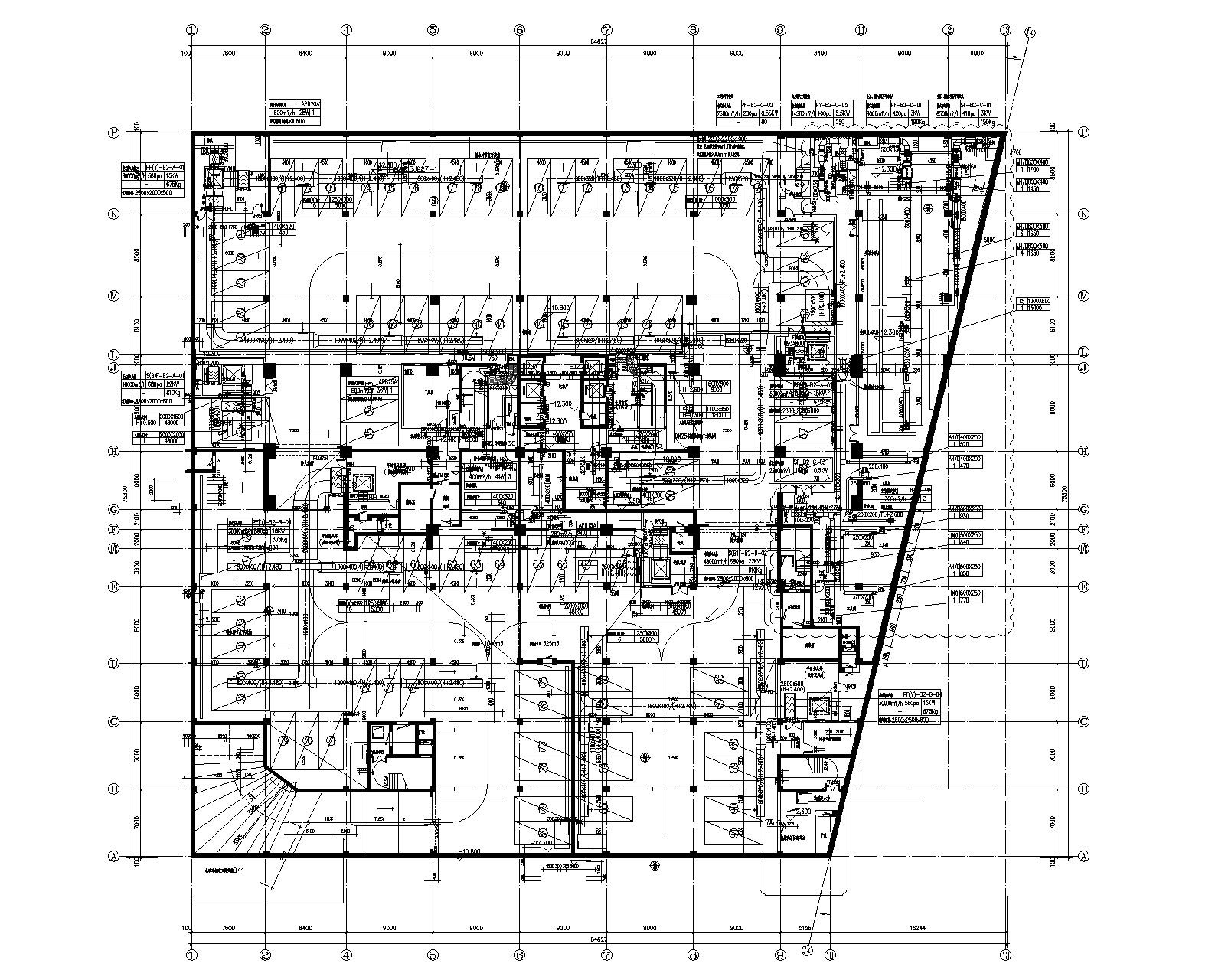 上海二十层酒店空调通风系统设计施工图 建筑暖通