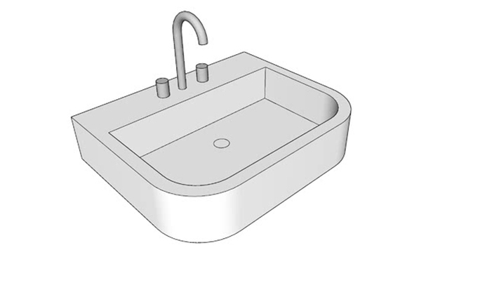 洗面盆 草图大师模型