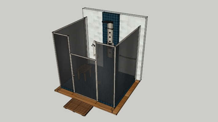 淋浴间 草图大师模型