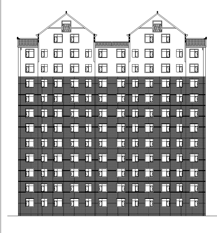 [宁夏]高层中式双塔住宅建筑施工图(含会所、商业、酒...