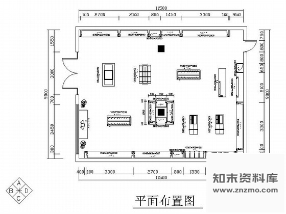 施工图河南某现代风格西服专卖店室内装修施工图