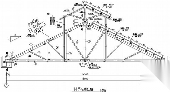 14.5m木屋架节点构造详图