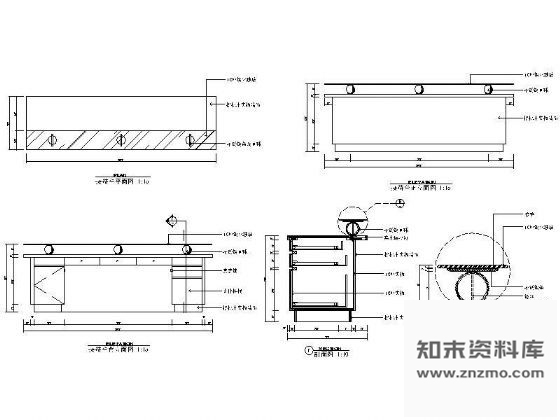 图块/节点商务中心接待台详图 前台 家具节点详图