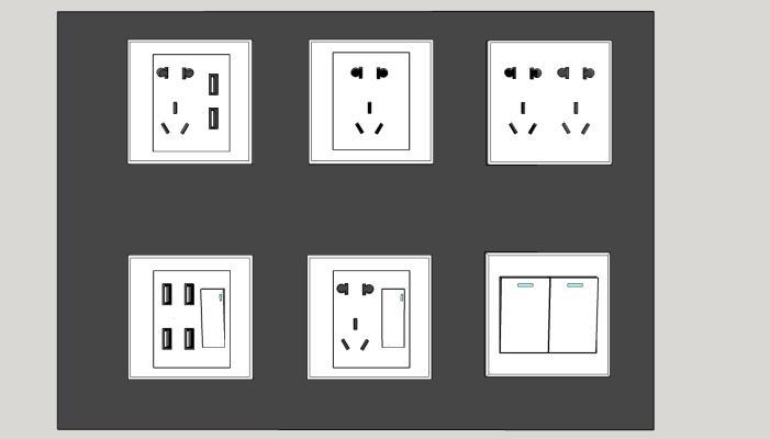 现代风格插座 USB插座 开关