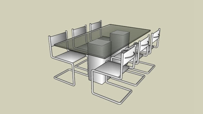 餐桌椅组合 草图大师模型