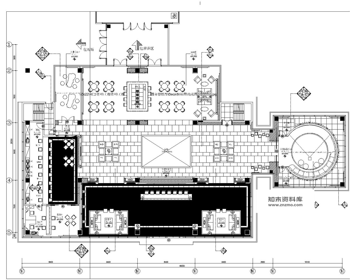 西安雅居乐国际售楼部cad施工图含概念方案