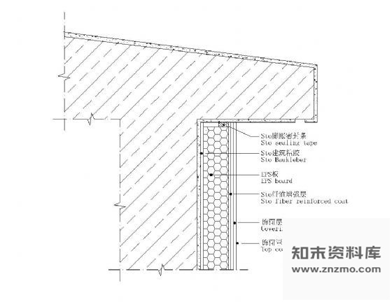 图块/节点外保温墙屋顶挑檐收口处理详图 墙面通用节点